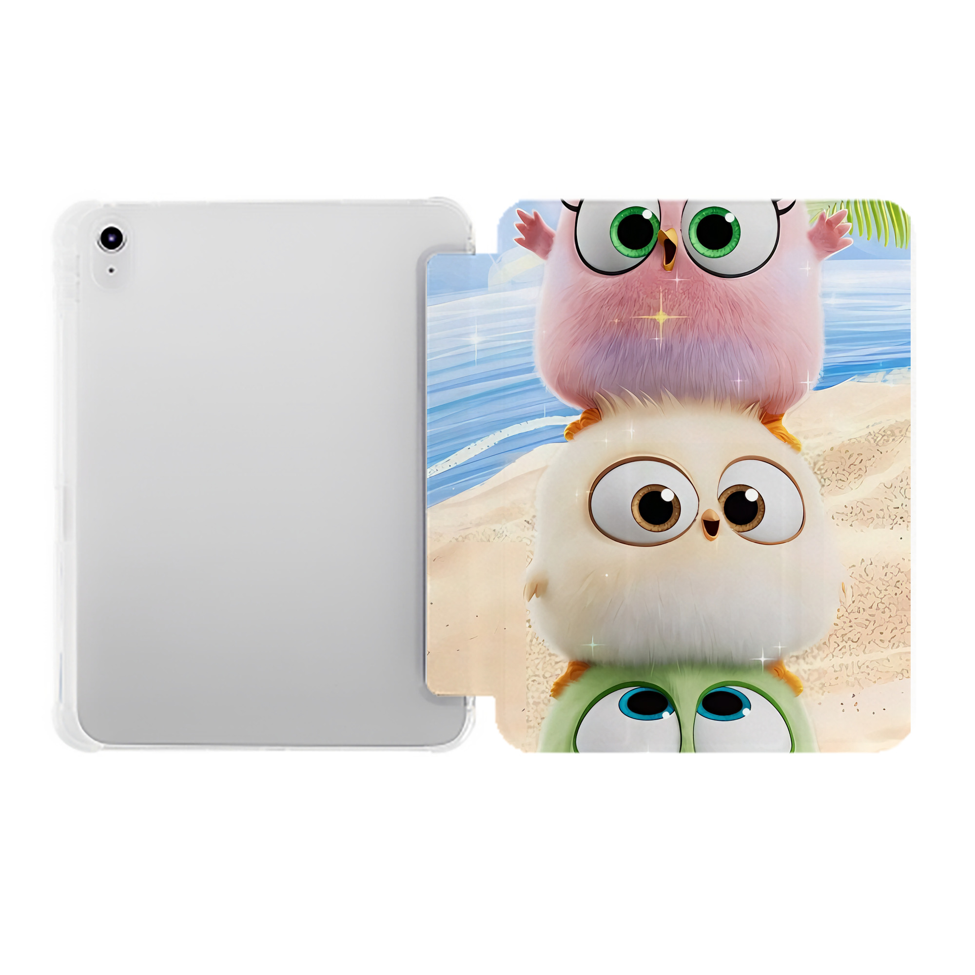 （画像用） Angry Birds アングリーバード IPad ケース ペン収納付き 三つ折りスタンド PUレザー×シリコン 対応機種9.5/10.5/10.9インチ